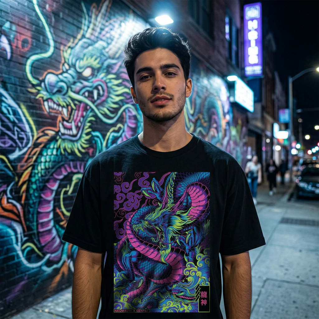 RYUJIN: T - SHIRT - NEOMACHI - Cyberpunk - Techwear - Gaming