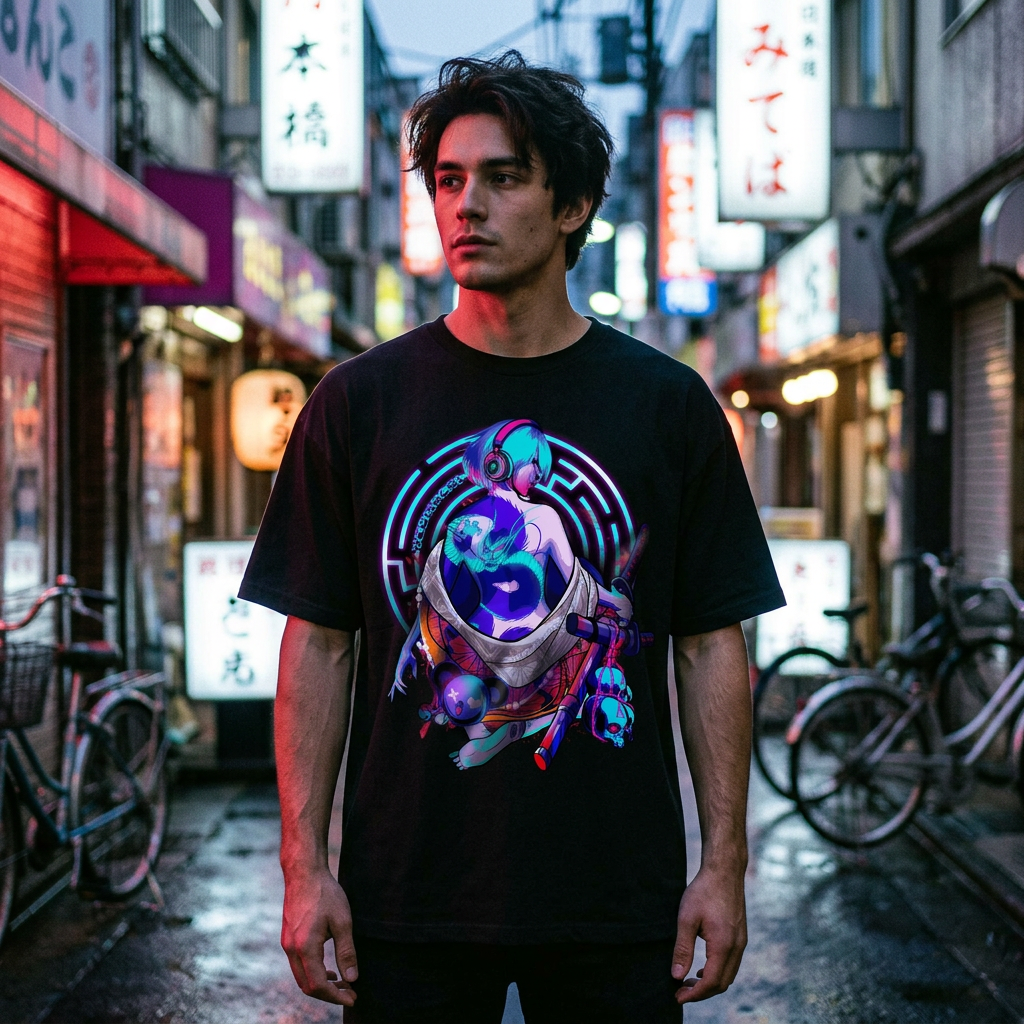 RYUTATU: T - SHIRT - NEOMACHI - Cyberpunk - Techwear - Gaming