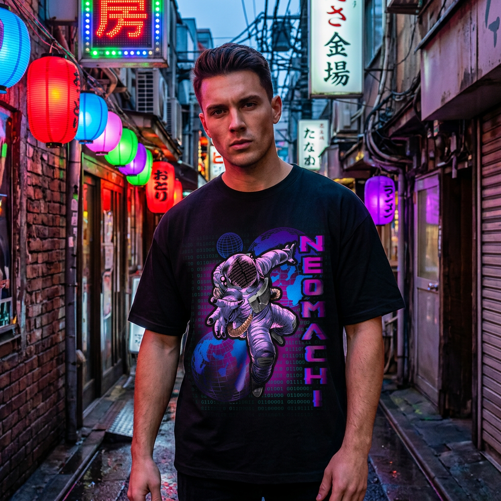 SAIBĀSUPĒSU: T - SHIRT - NEOMACHI - Cyberpunk - Techwear - Gaming