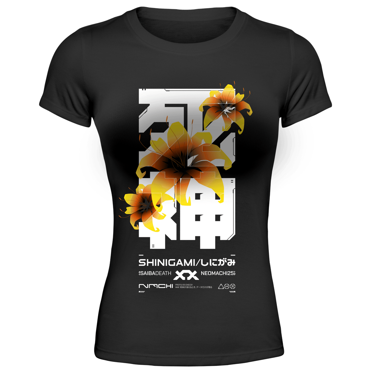 SHINIGAMI 2.0: WOMAN'S TEE - NEOMACHI - Cyberpunk - Techwear - Gaming