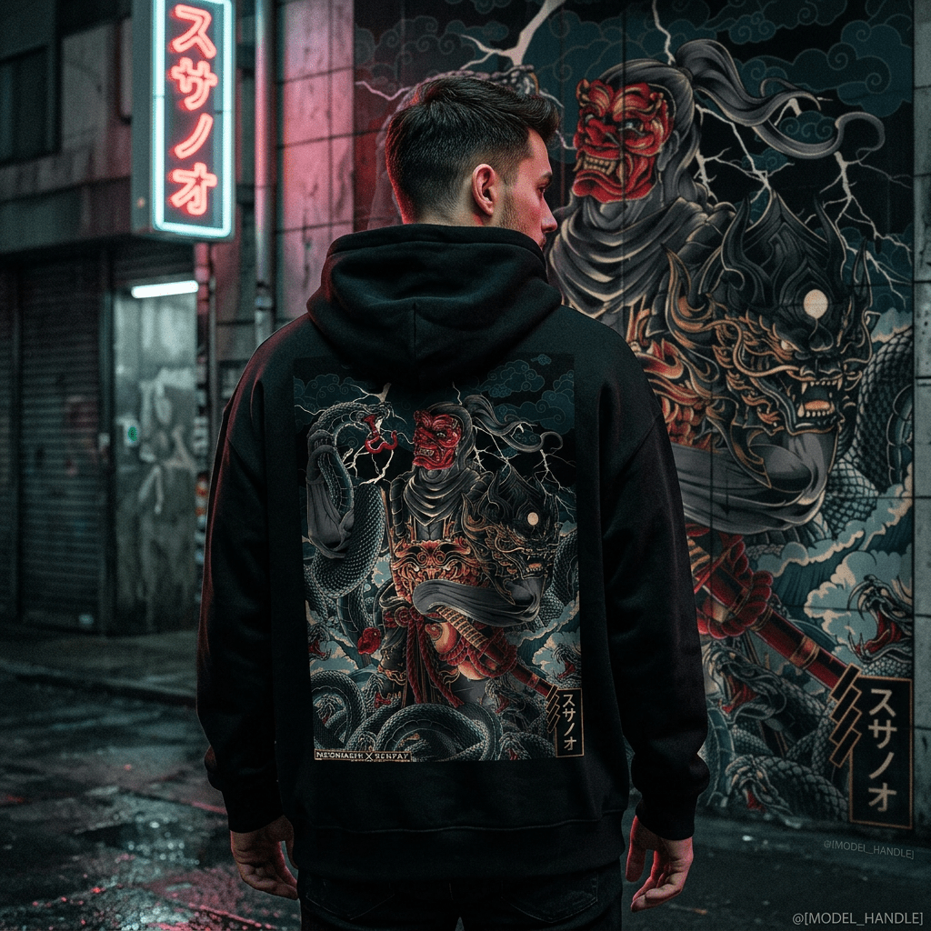 SUSANOO: HOODIE - NEOMACHI - Cyberpunk - Techwear - Gaming
