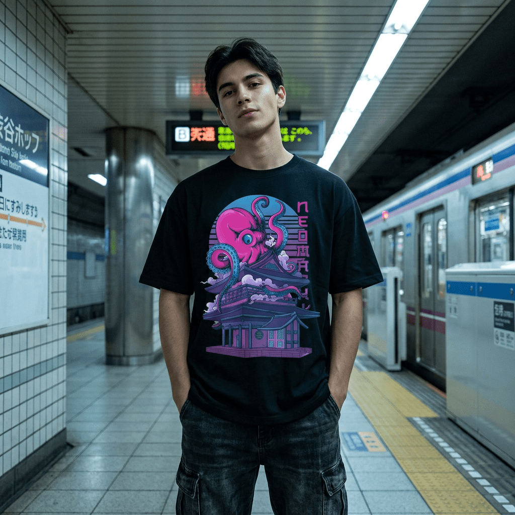 TAKOYAKI: T - SHIRT - NEOMACHI - Cyberpunk - Techwear - Gaming