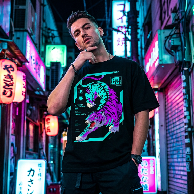 TORA: T - SHIRT - NEOMACHI - Cyberpunk - Techwear - Gaming