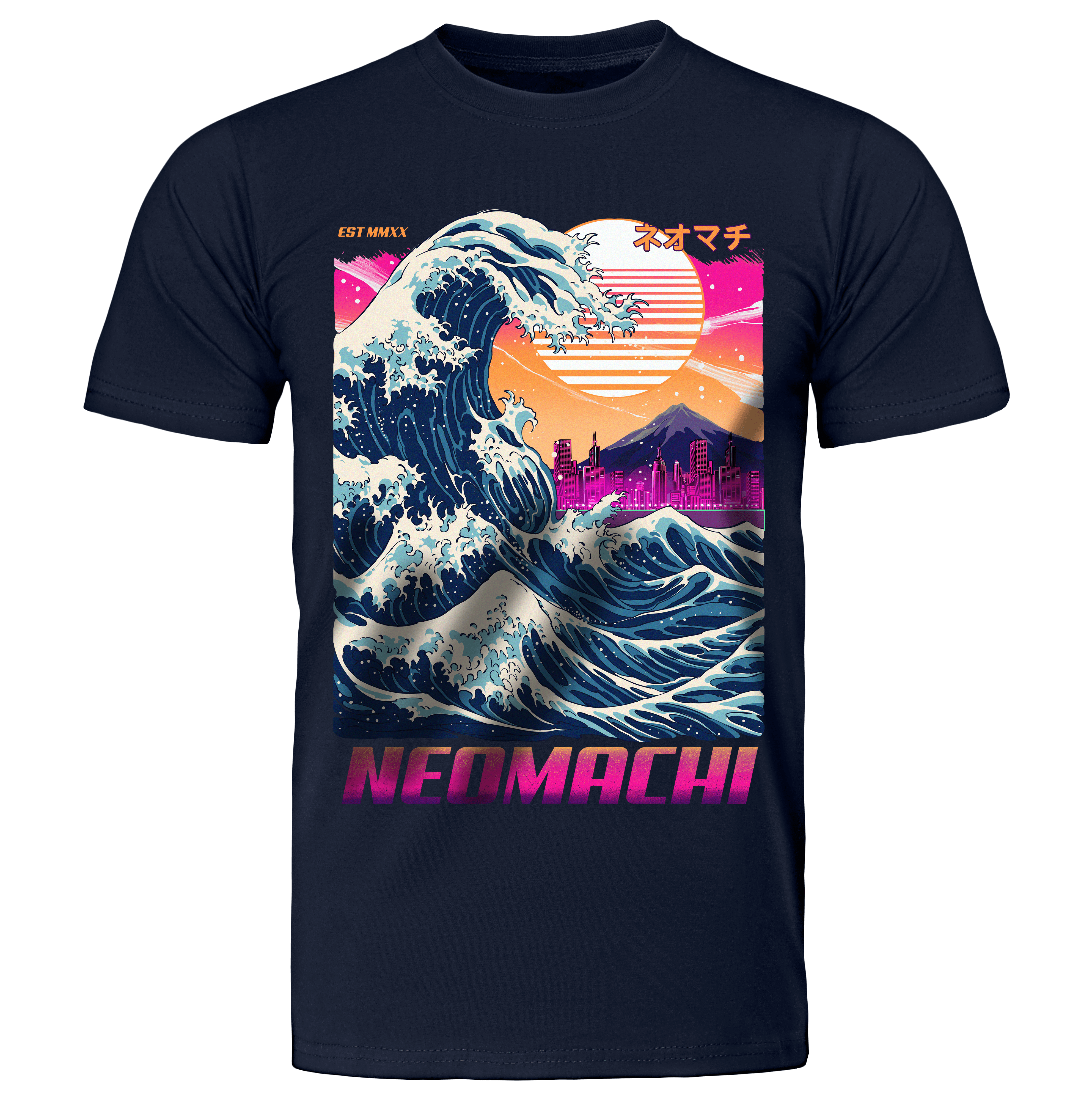 KANAGAWA  T-shirt Cyberpunk Navy