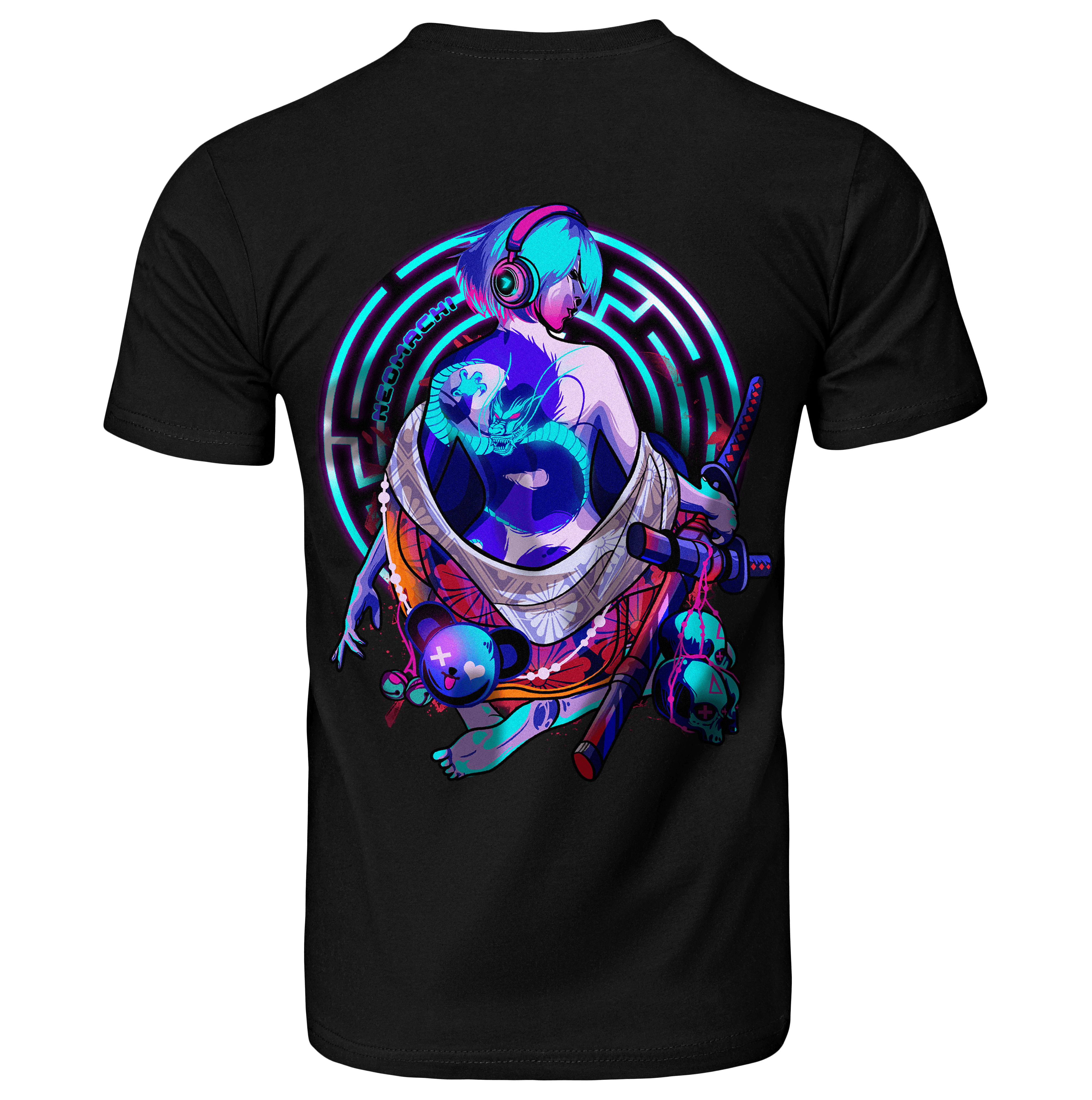 NEOMACHI RYUTATU 2.0  T-shirt Cyberpunk  Black