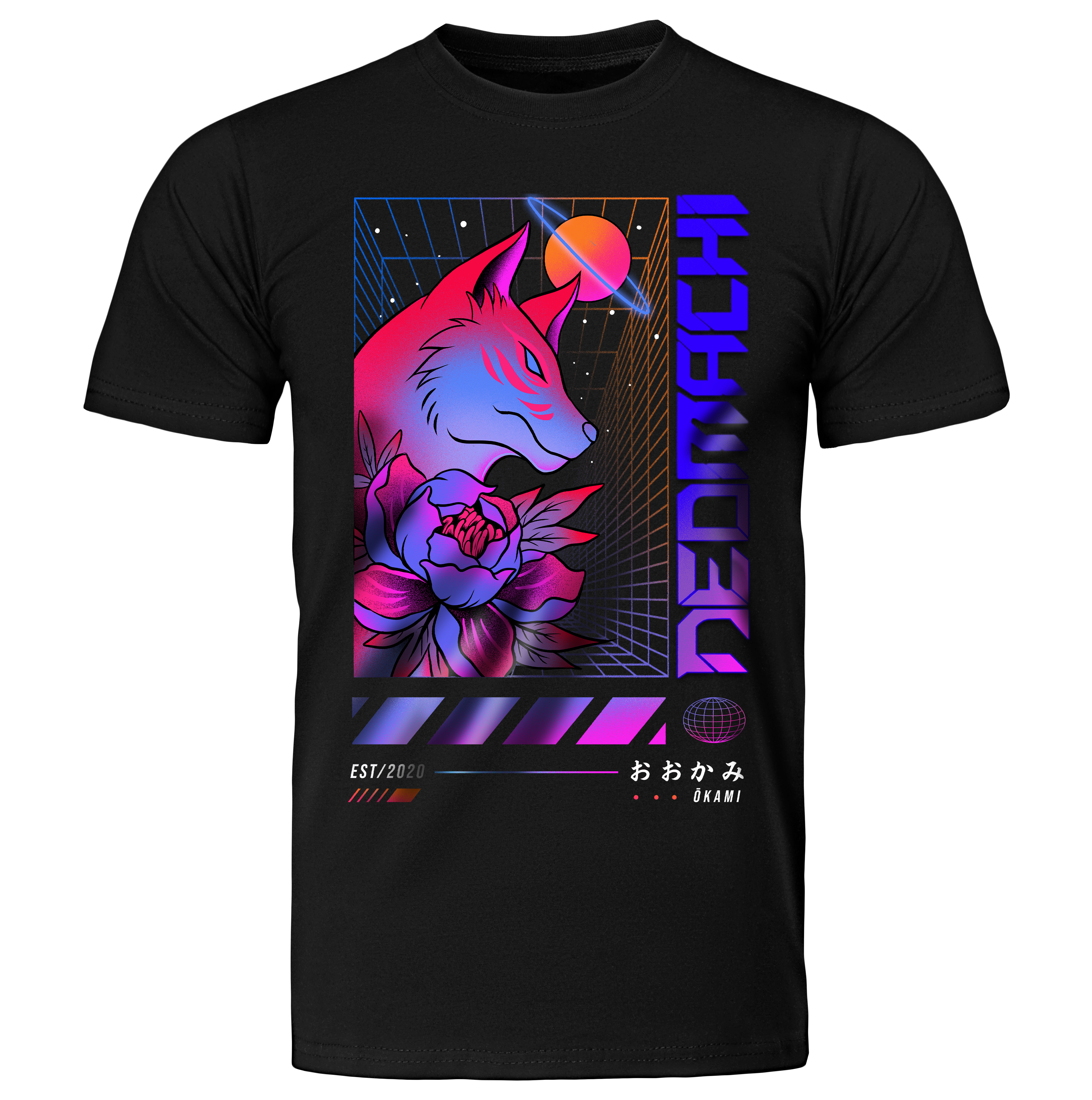 Hachiko T-shirt - Black - Front - cyberpunk t-shirt - Neomachi
