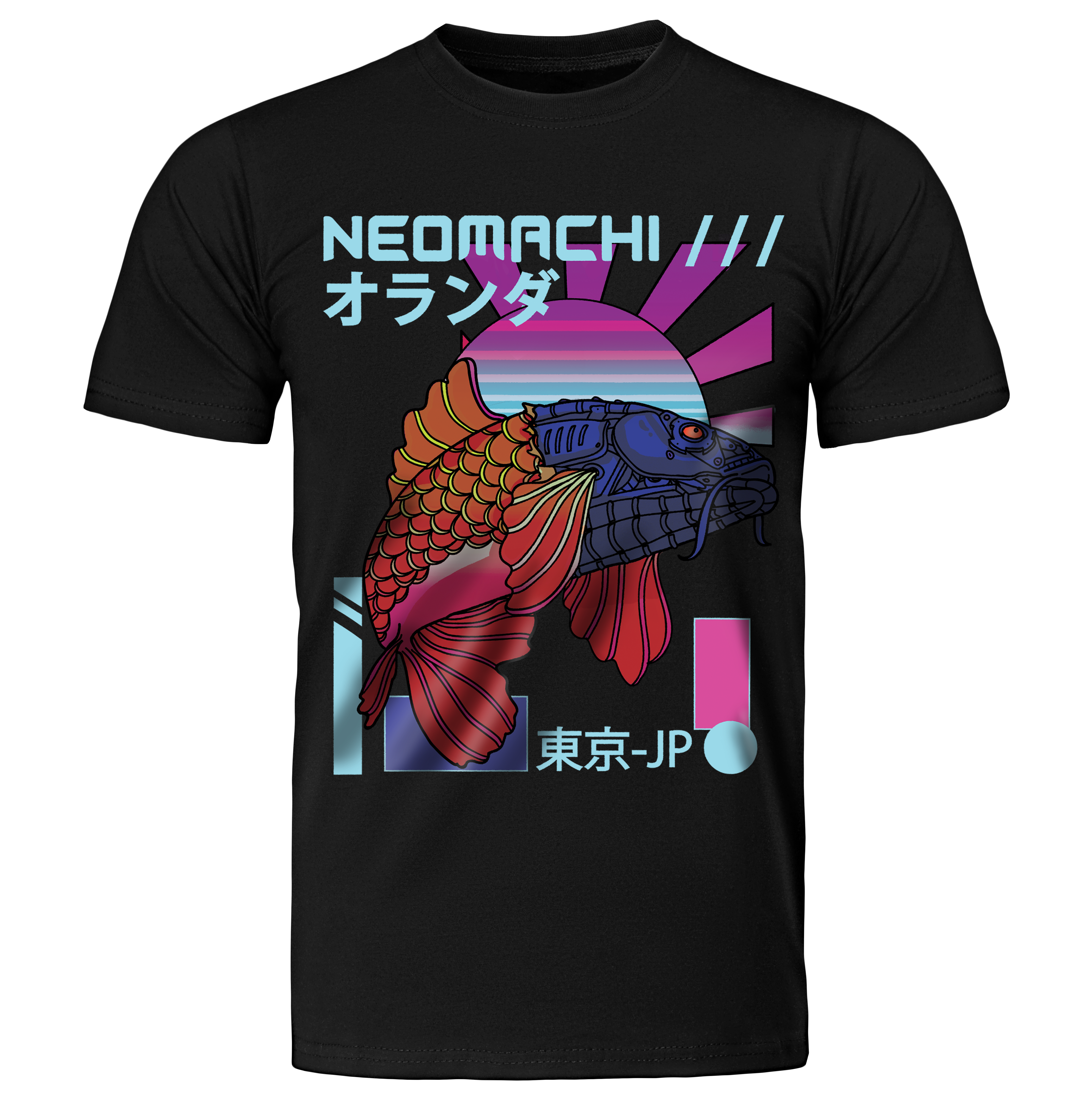 SEIJI: T-SHIRT  - Black - Front - cyberpunk t-shirt - Neomachi