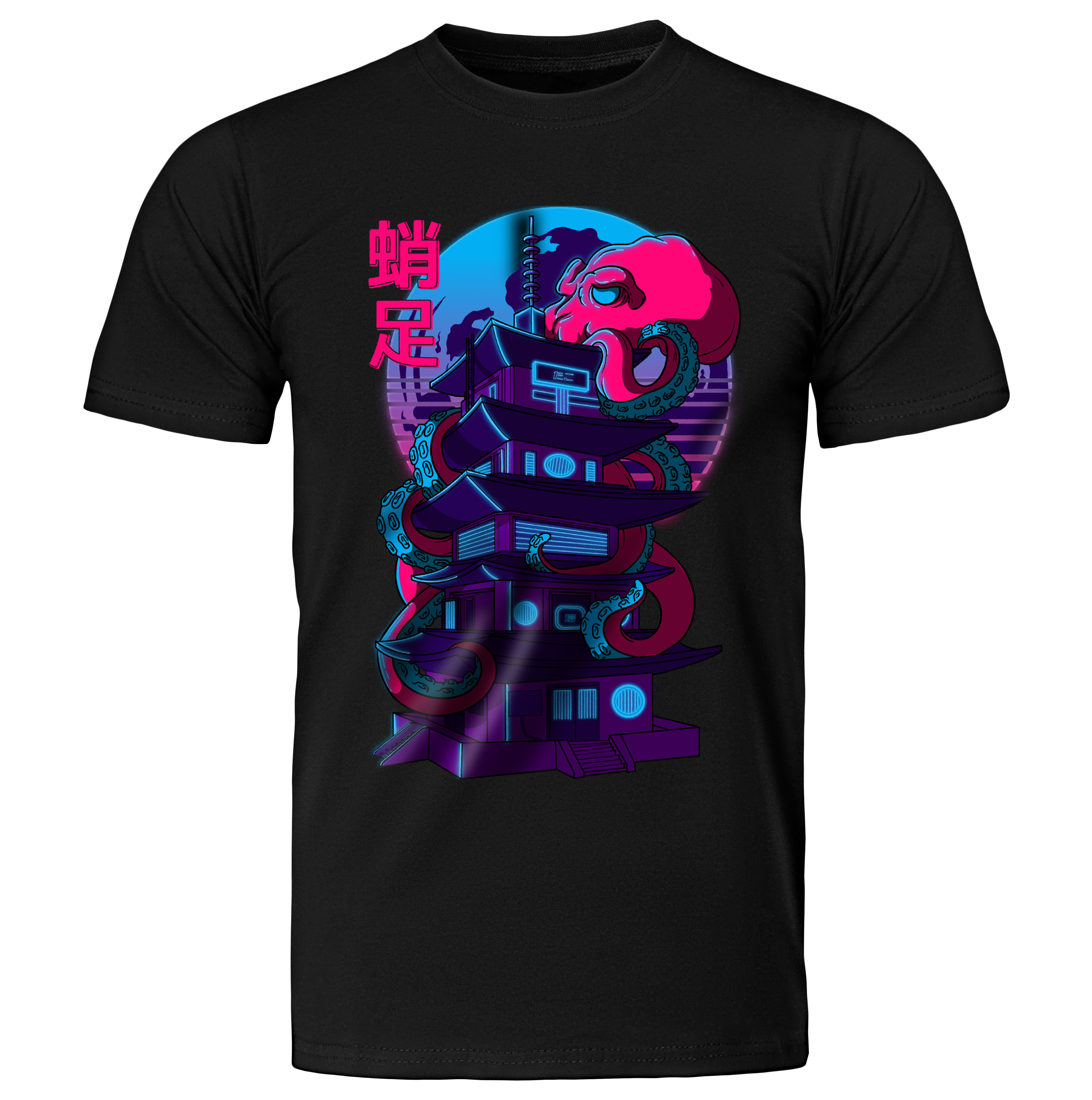 TAKO: T-SHIRT - Black - Front - cyberpunk t-shirt - Neomachi