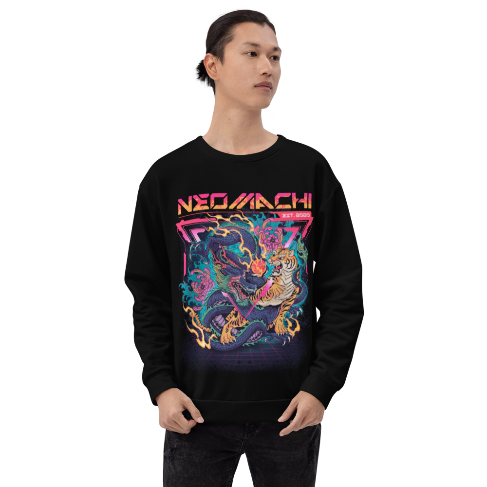 TATAKAI: SWEATER - Black - Front - cyberpunk Sweater - Neomachi