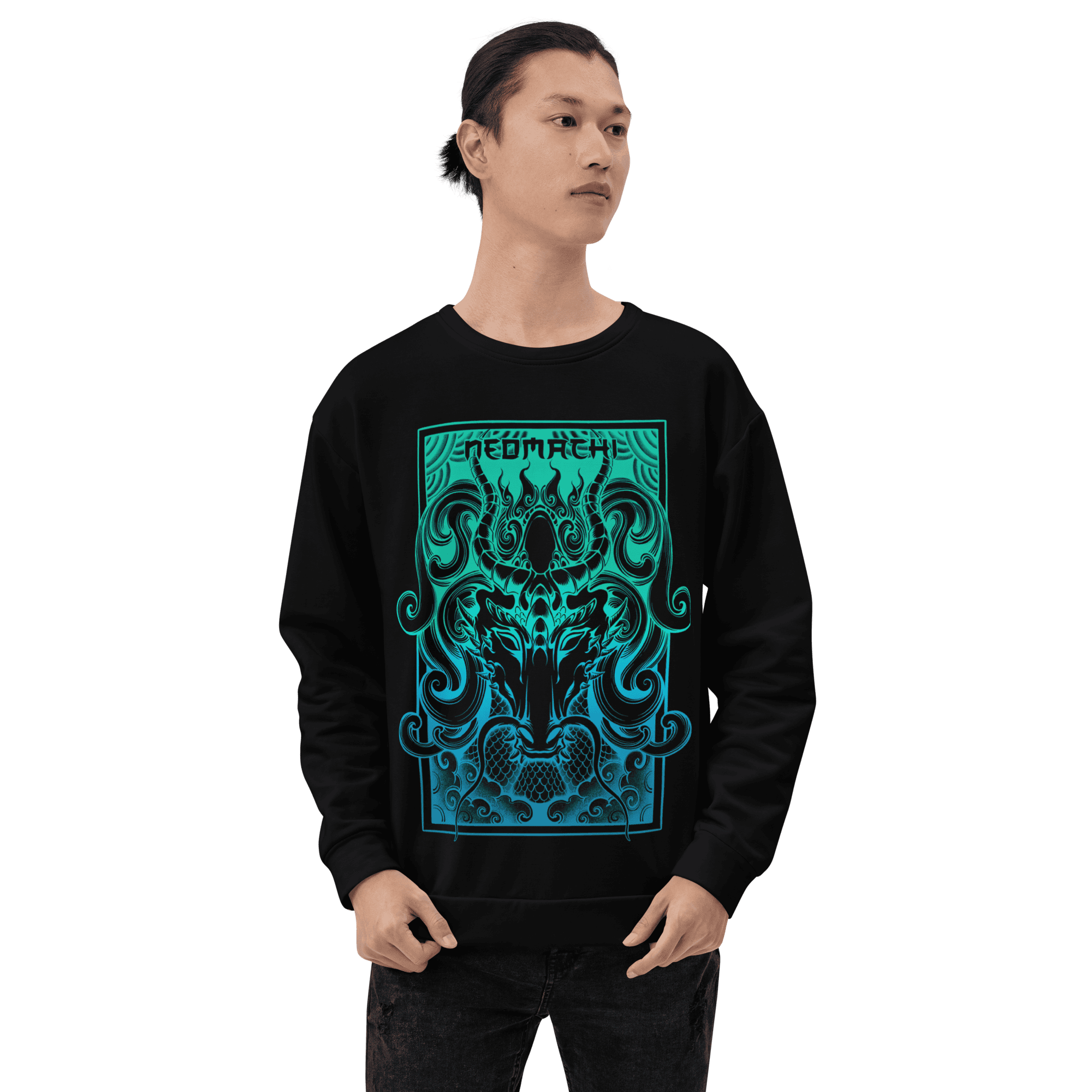 Kirin: Sweater - Black -  Japanese Model Front - cyberpunk sweaters - Neomachi