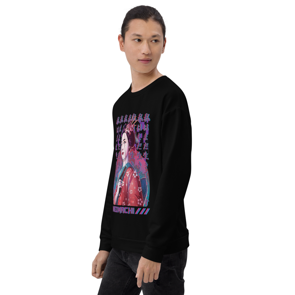Ishiki Sweater - Black -  Japanese Model Front Side 1- cyberpunk sweaters - Neomachi