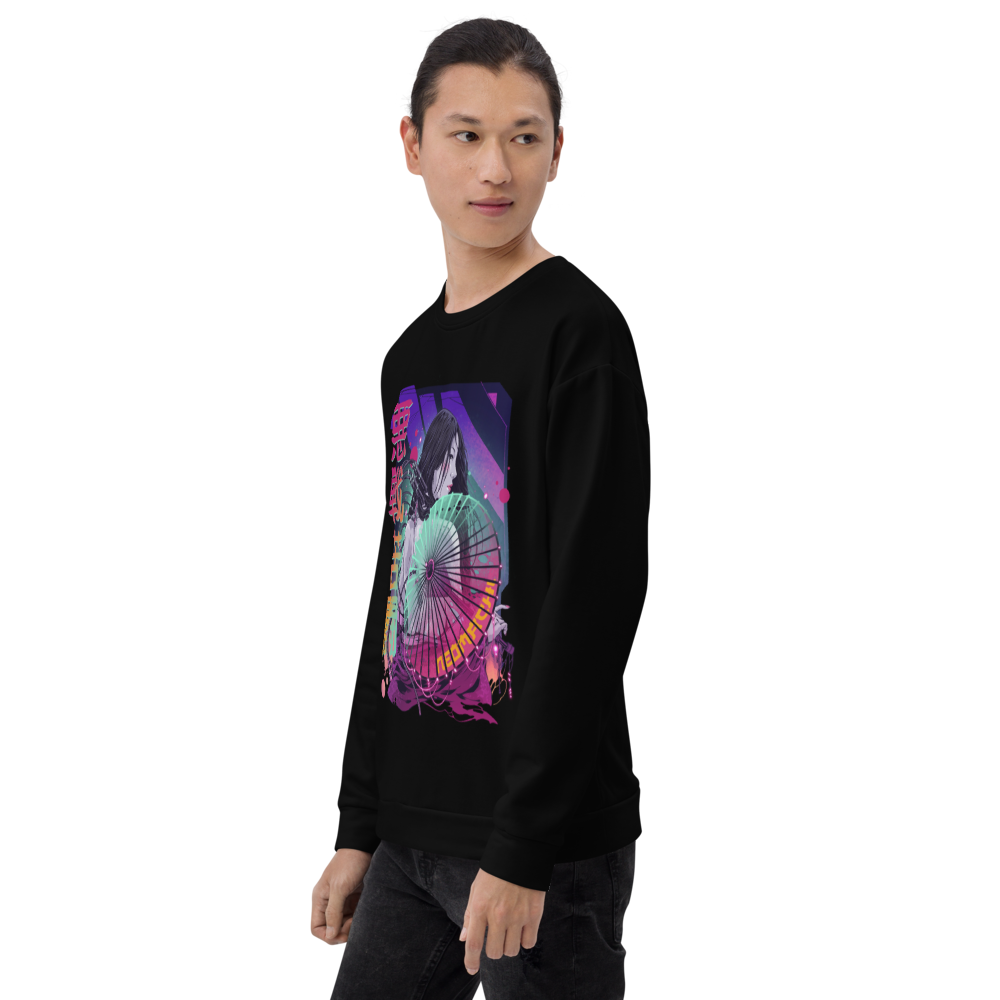 Kasa Sweater - Black - Japanese Model Front Side 1 - cyberpunk sweaters - Neomachi