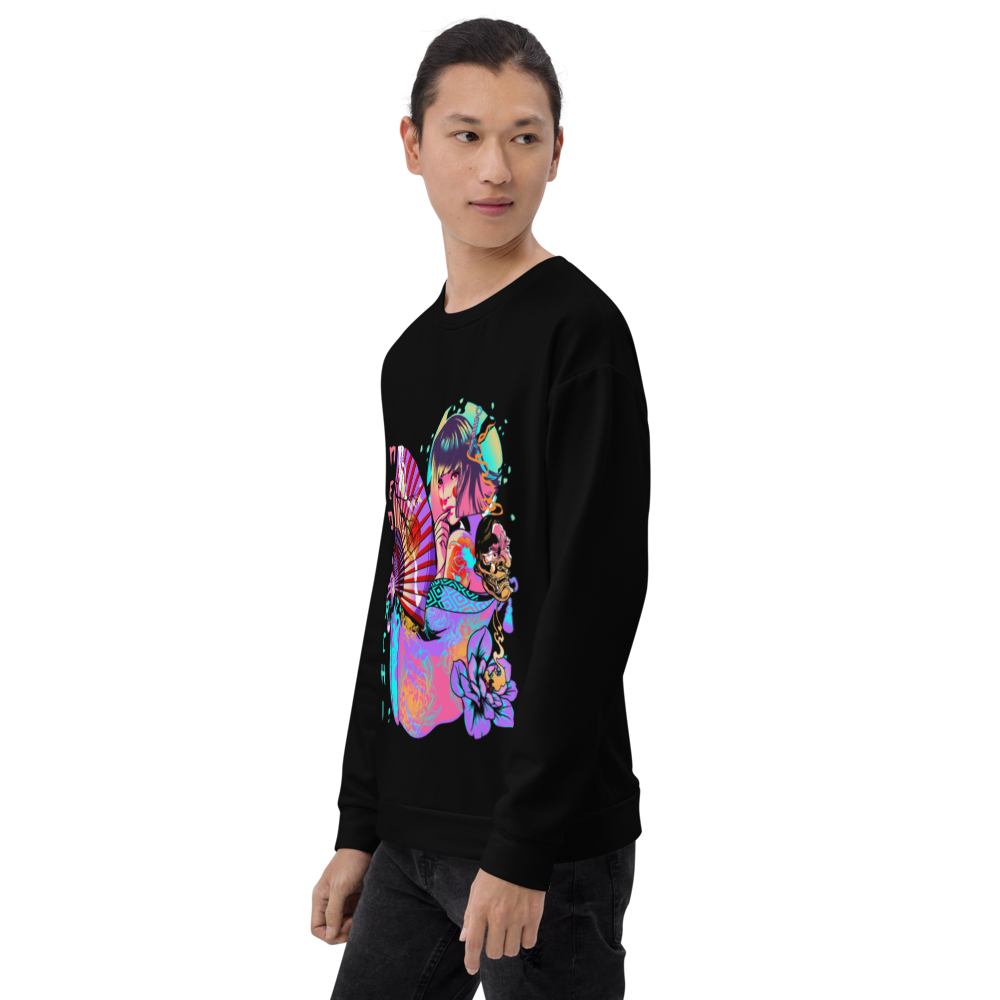 SENSU: SWEATER - Black -Model Front - cyberpunk sweaters - Neomachi