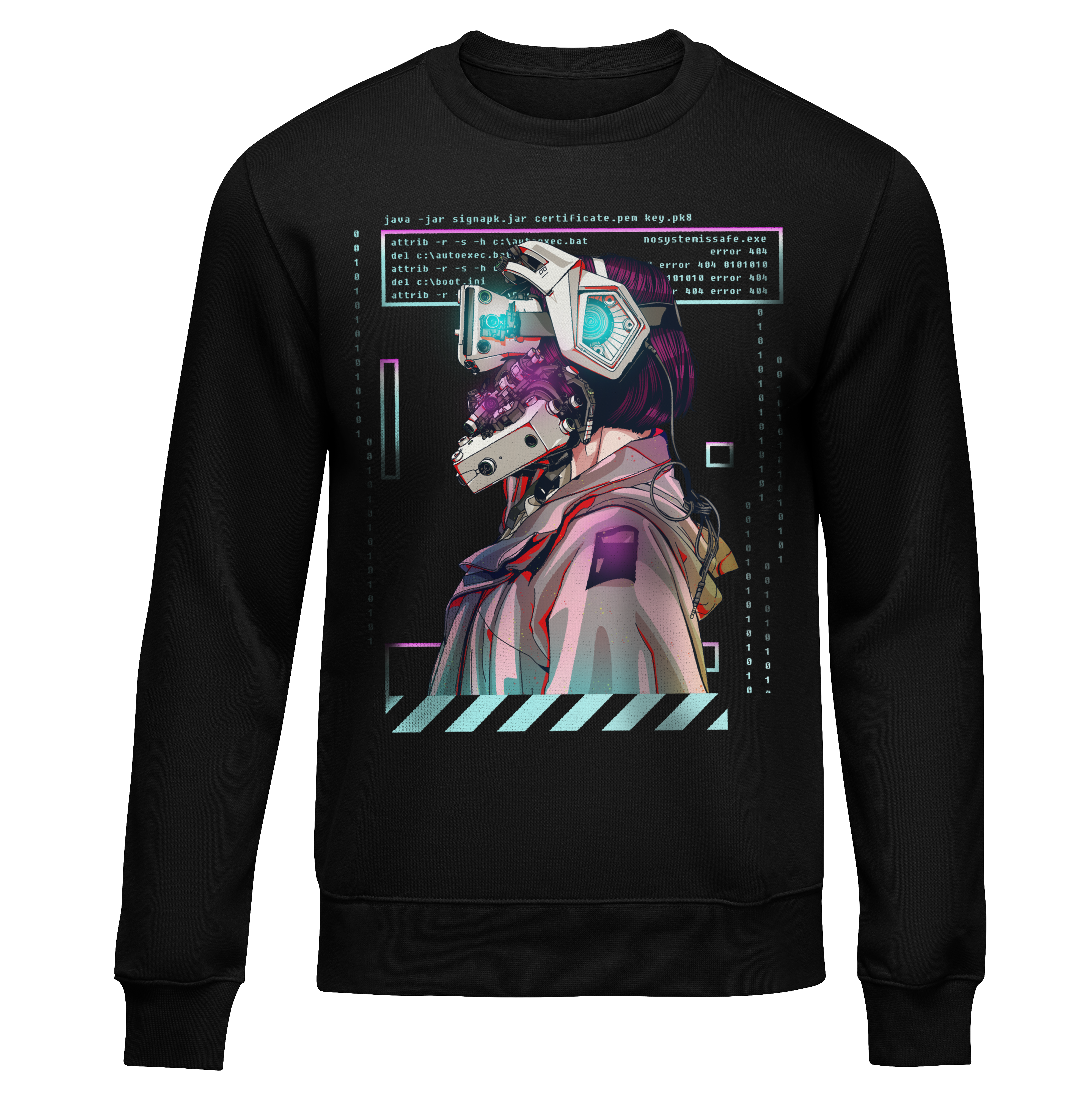 Baionikku sweater - Black - Front - cyberpunk sweaters - Neomachi