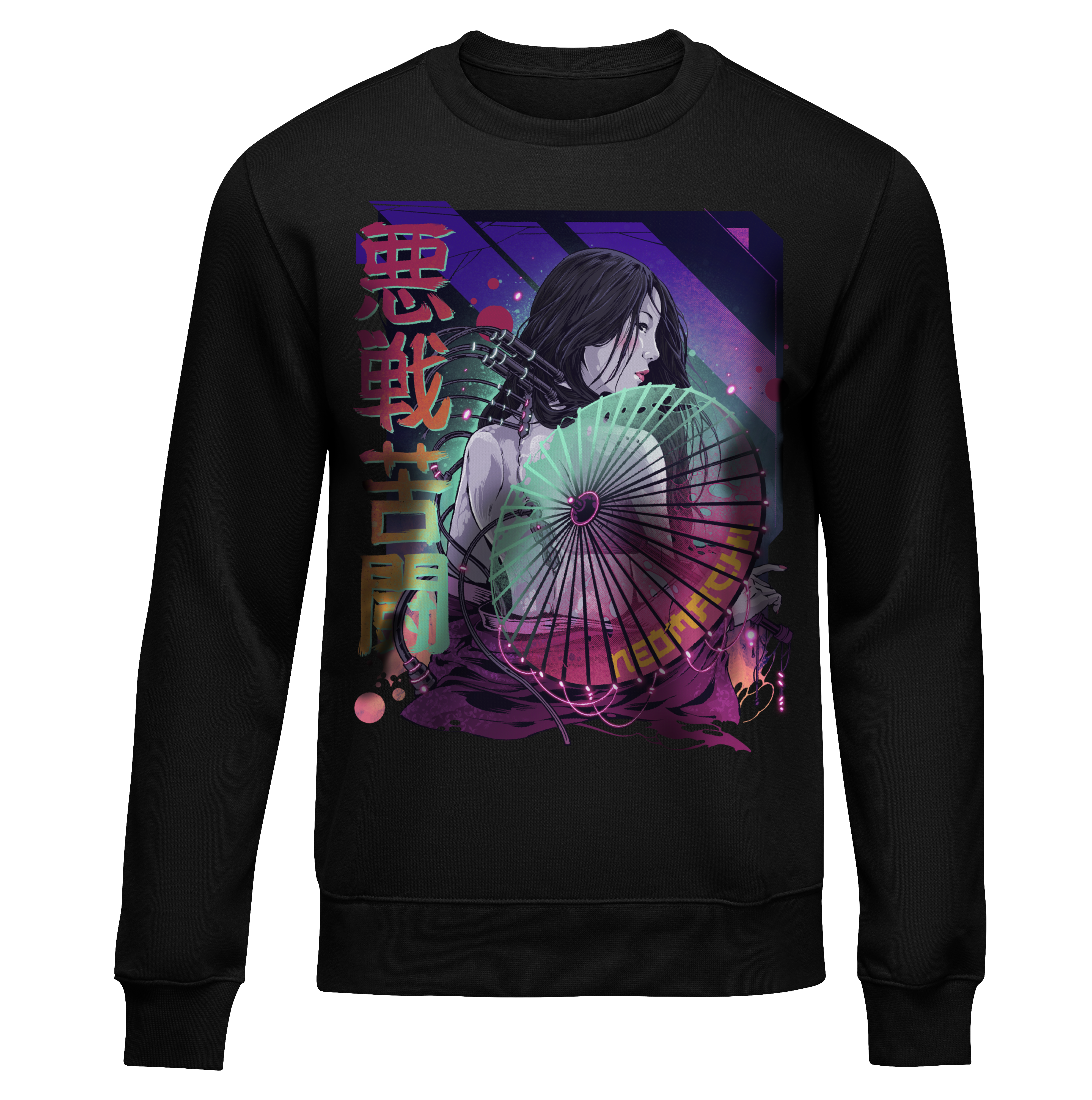 Kasa Sweater - Black - Front - cyberpunk sweaters - Neomachi