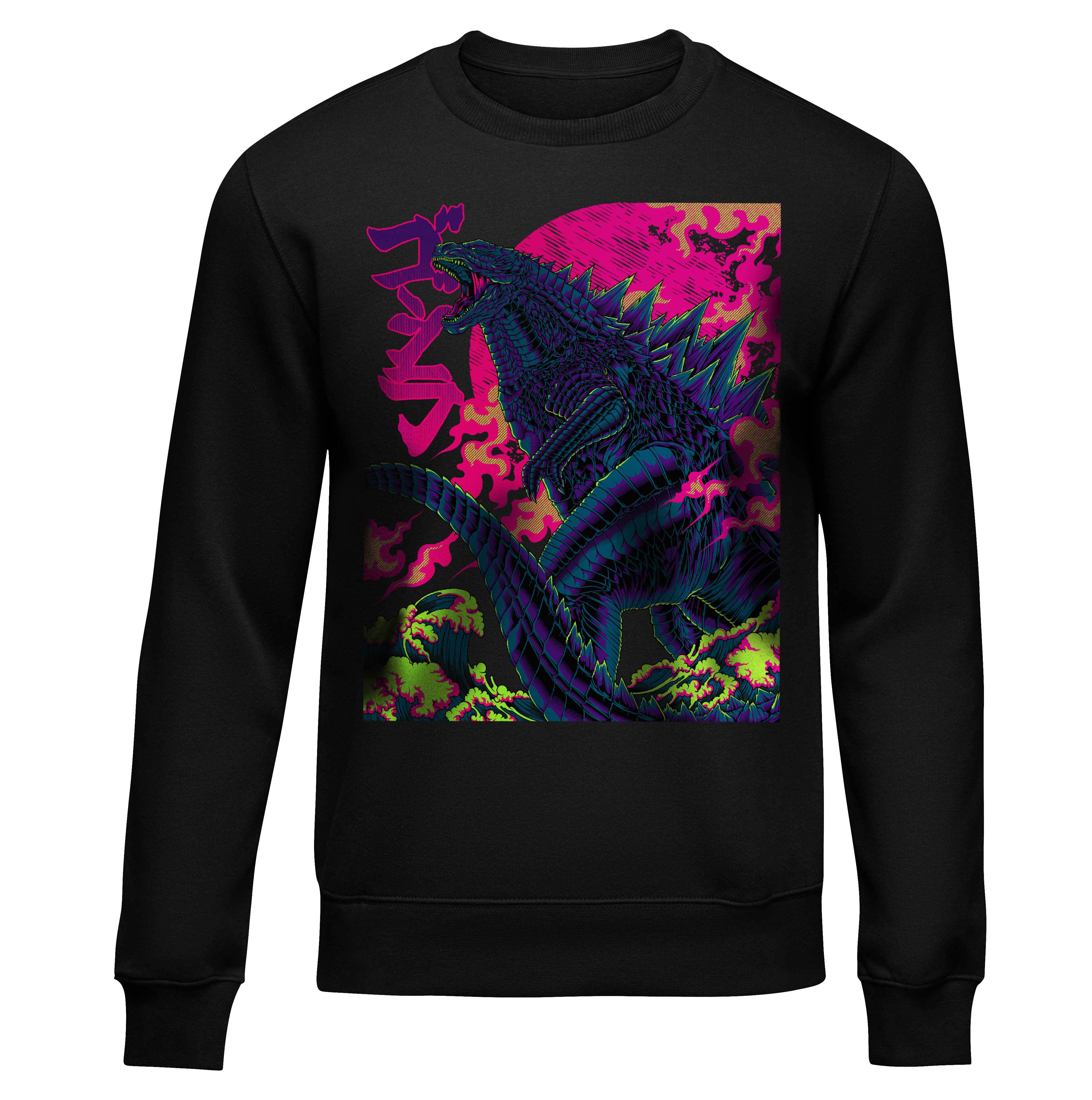 Gojira sweater - Black - Front - cyberpunk sweaters - Neomachi