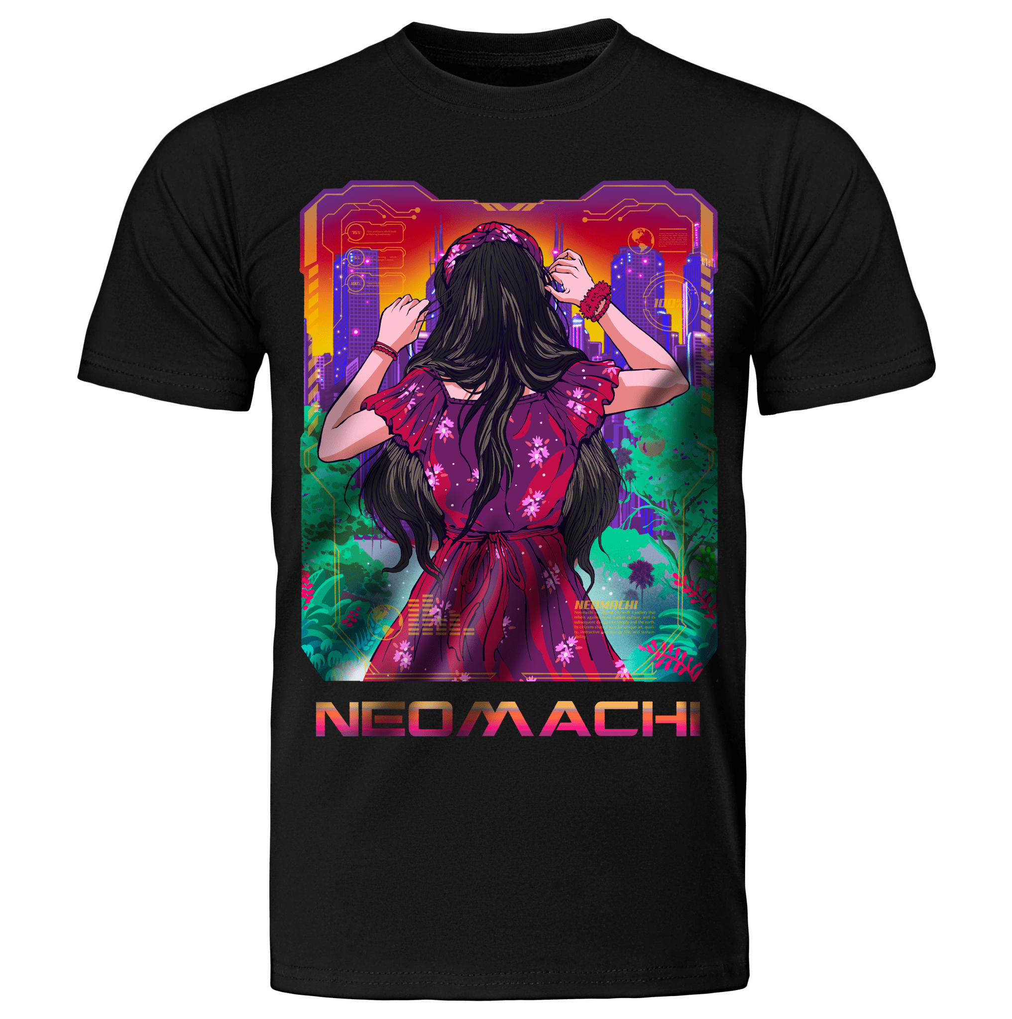 FIKUSHON: T - SHIRT - NEOMACHI - Cyberpunk - Techwear - Gaming