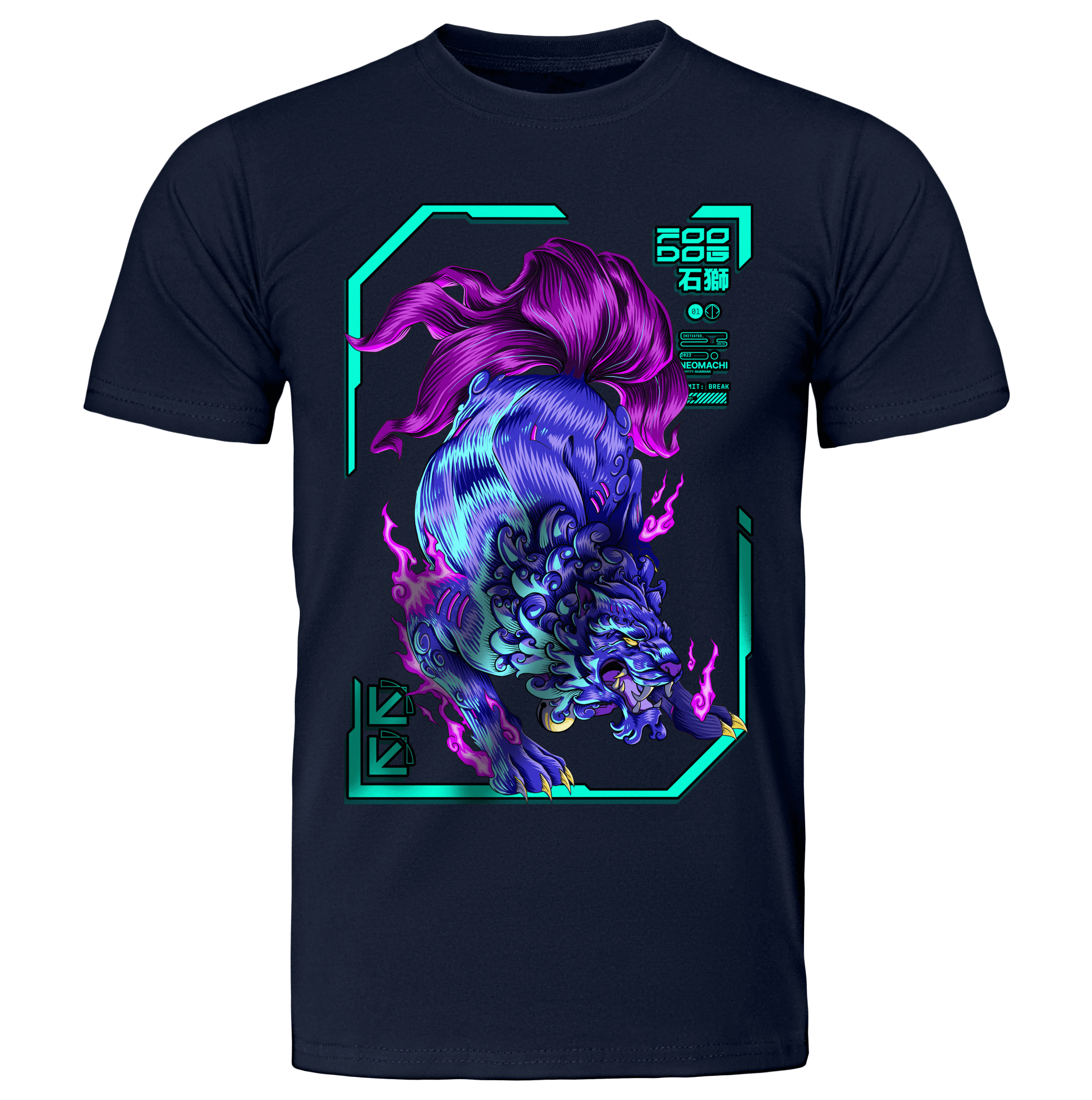FOO DOG: T - SHIRT - NEOMACHI - Cyberpunk - Techwear - Gaming
