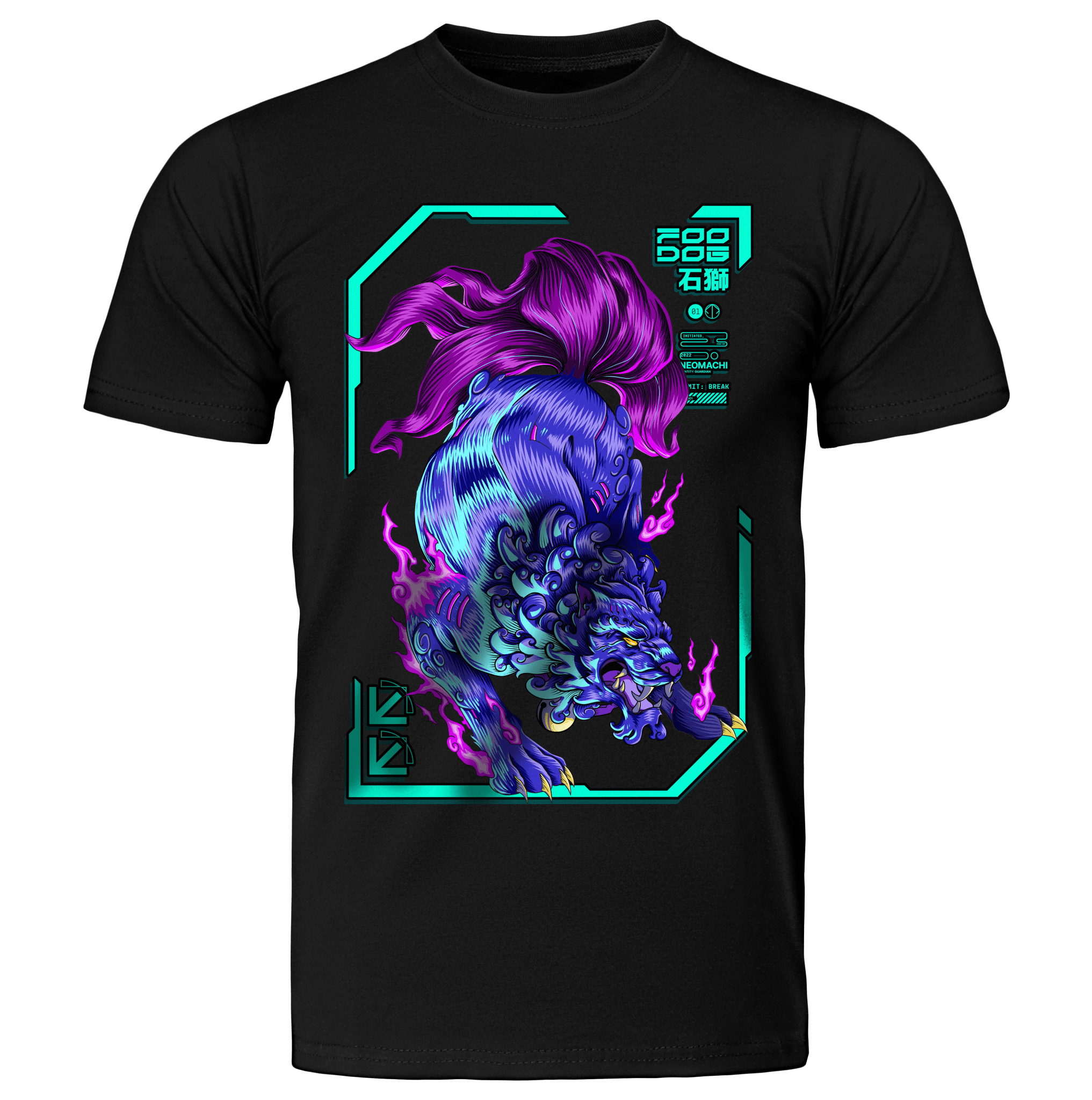 FOO DOG: T - SHIRT - NEOMACHI - Cyberpunk - Techwear - Gaming