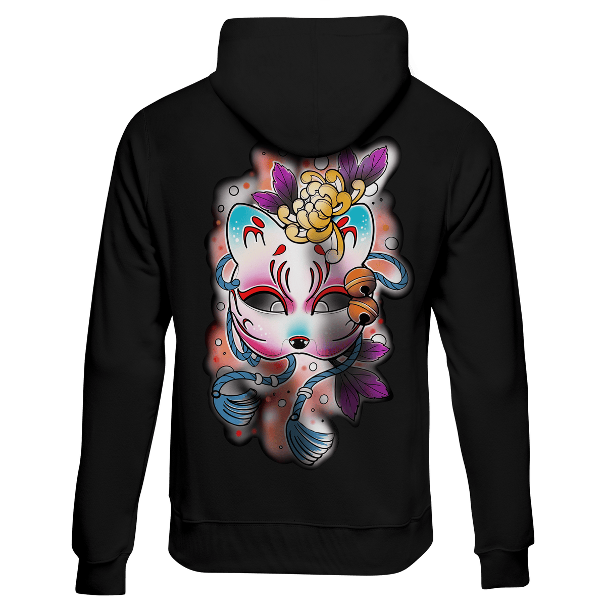 KITSUNE fox mask cyberpunk hoodie by NEOMACHI