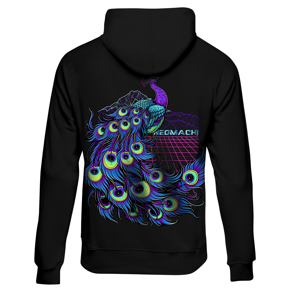 KUZAKU peacock cyberpunk hoodie by NEOMACHI
