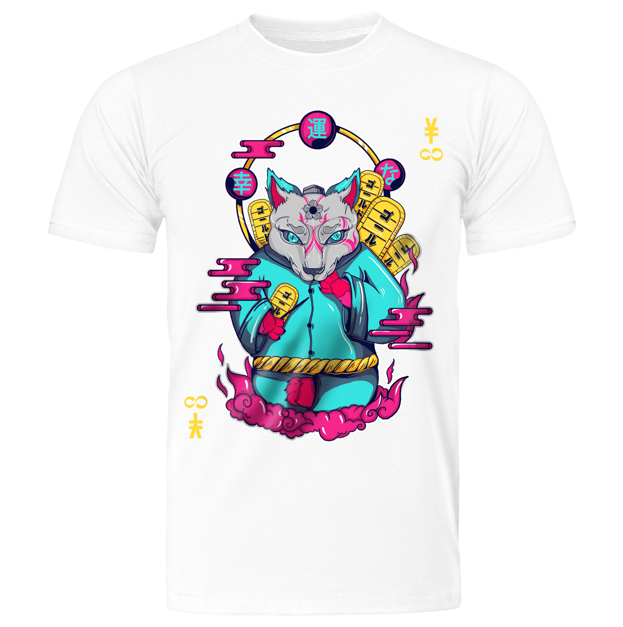 MANEKI - NEKO: T - SHIRT - NEOMACHI - Cyberpunk - Techwear - Gaming