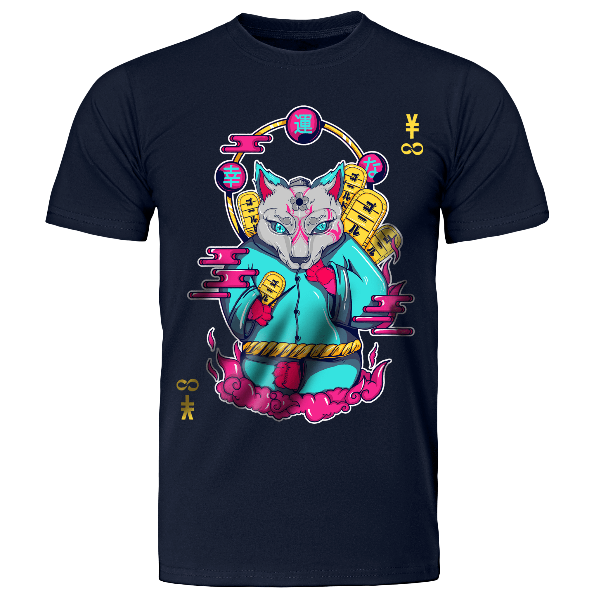 MANEKI - NEKO: T - SHIRT - NEOMACHI - Cyberpunk - Techwear - Gaming