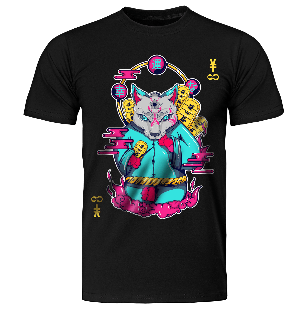 MANEKI - NEKO: T - SHIRT - NEOMACHI - Cyberpunk - Techwear - Gaming