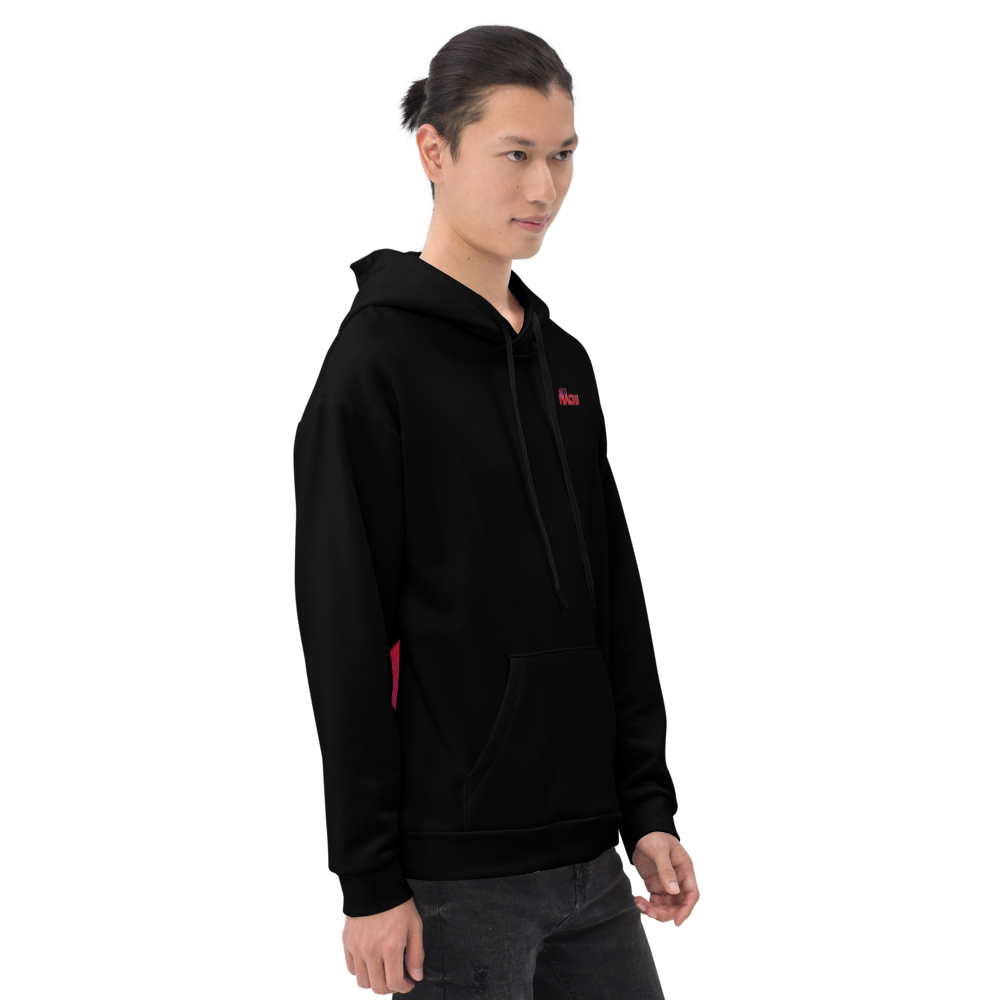 Kosa hoodie - Black - Model Side 2 - cyberpunk sweaters - Neomachi