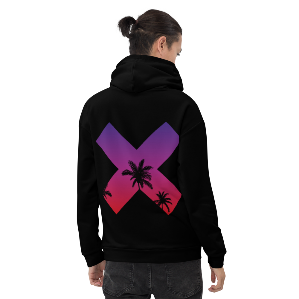 Kosa hoodie - Black - Model Back - cyberpunk sweaters - Neomachi