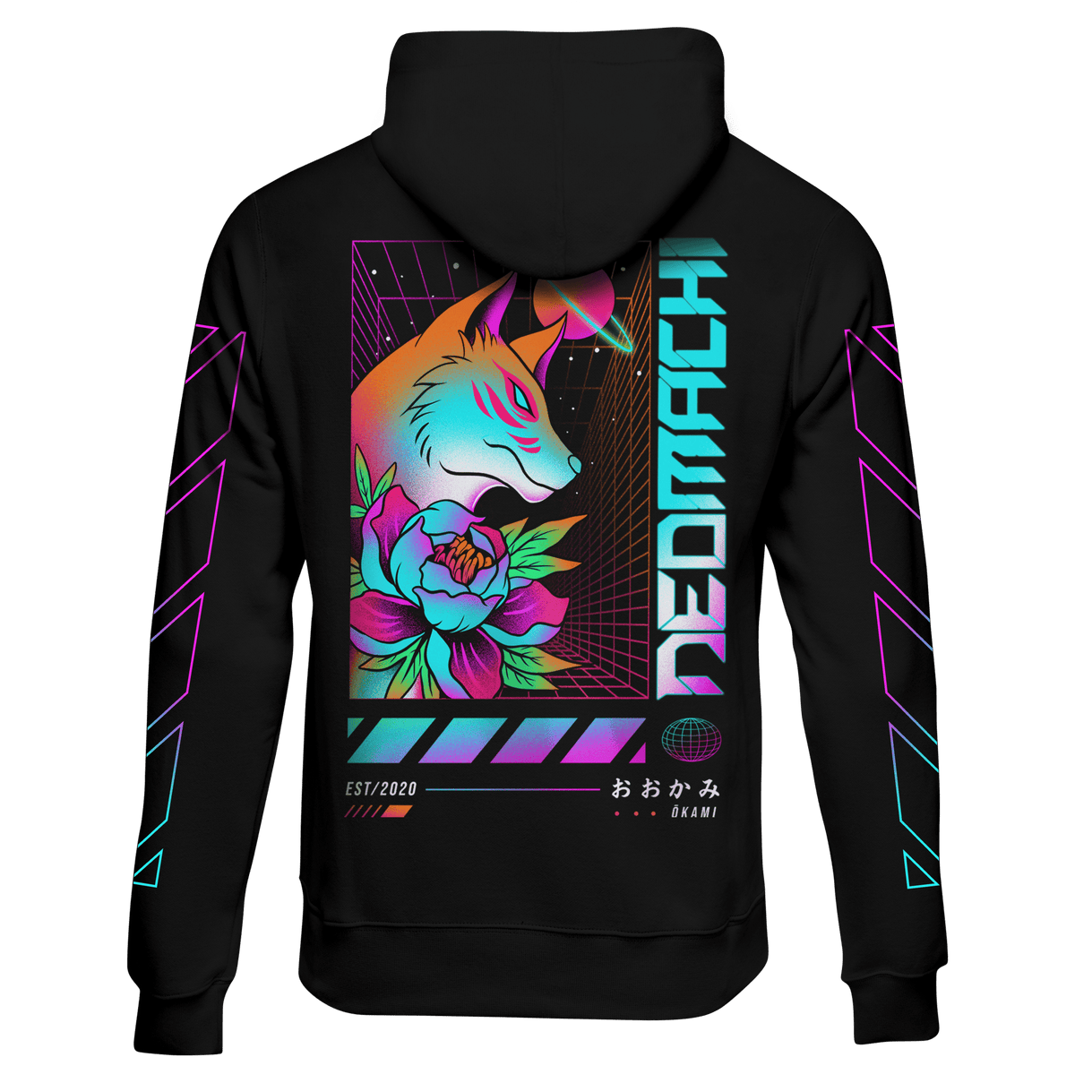 ŌKAMI: ZIP HOODIE - NEOMACHI - Cyberpunk - Techwear - Gaming