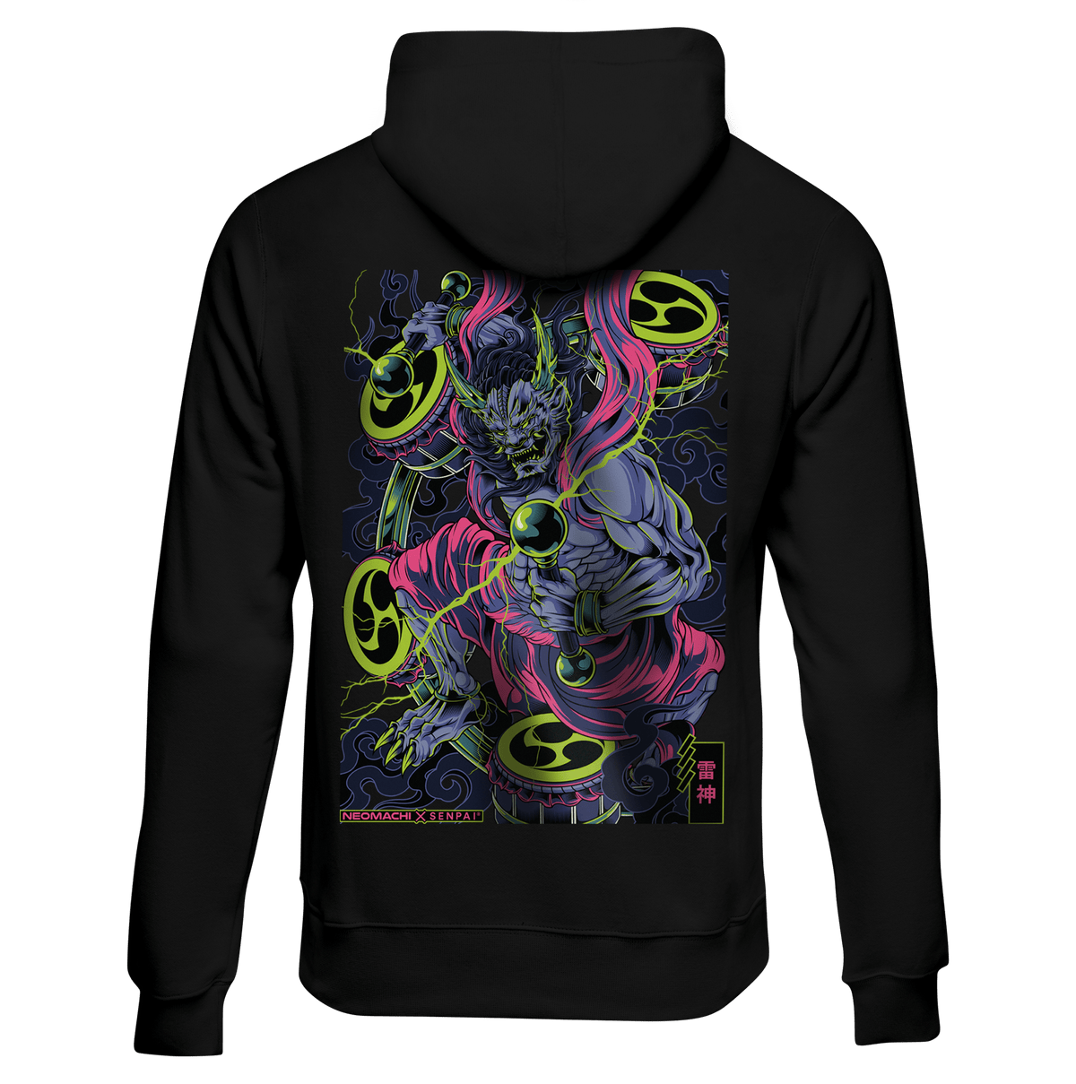 RAIJIN thunder god cyberpunk hoodie by NEOMACHI